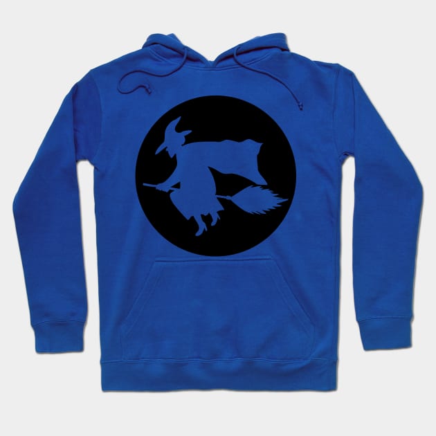 Witch Flying on a Broom Halloween Hoodie by helloshirts